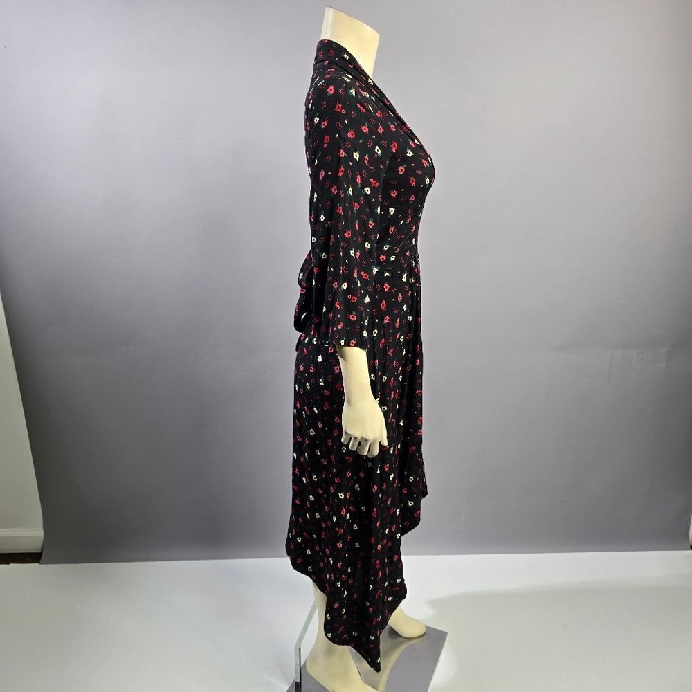 ba&sh Xs Black and White Asymmetrical Wrap Dress R9 - Picture 3 of 5